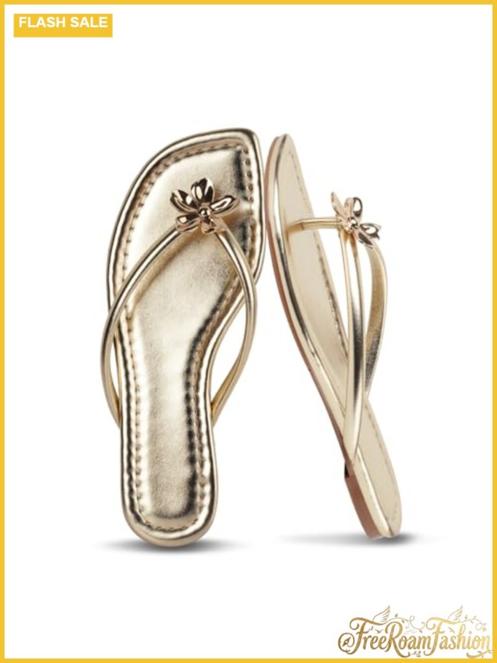 Floral Flip Flops Faux Leather Thong Sandals Slip On Comfortable Dressy Beach